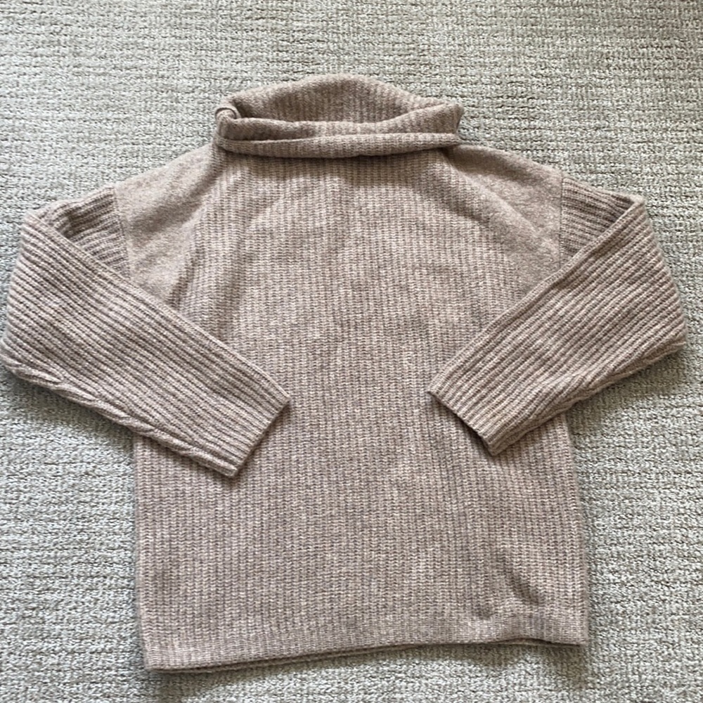 Tan trouve size xxs tan cowl neck sweater- oversized sweater